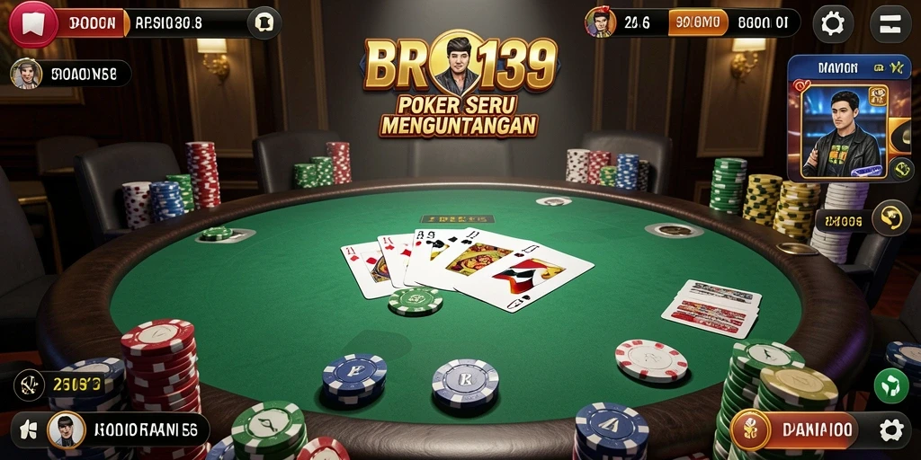 Screenshot gameplay BRO138 dengan tampilan seru permainan Poker.