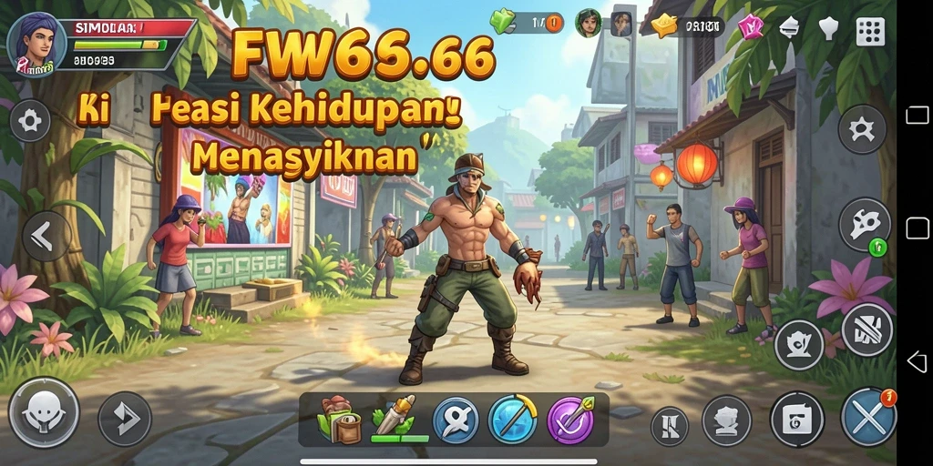 Screenshot gameplay yang menunjukkan interaksi simulasi di FW66.