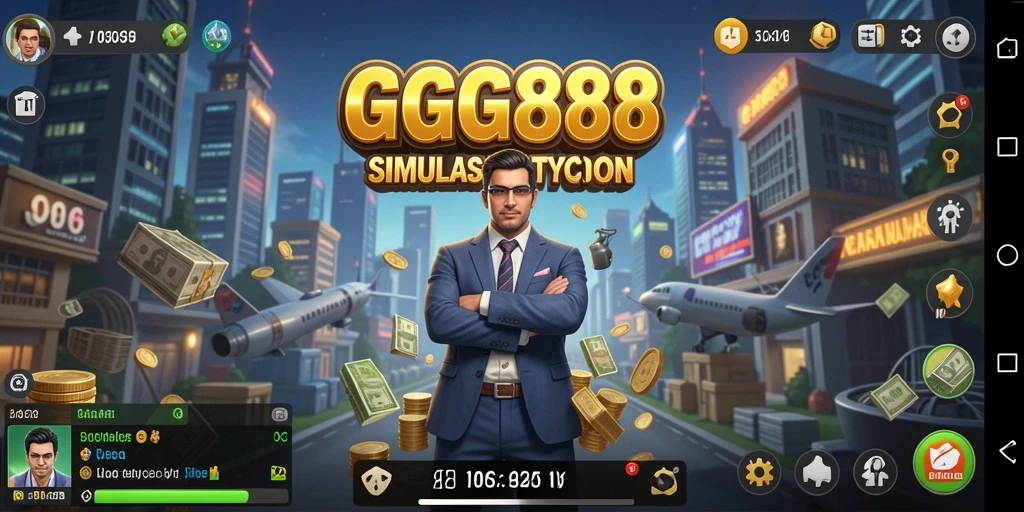 Tampilan gameplay GGG888 yang menunjukkan pengelolaan bisnis yang seru.