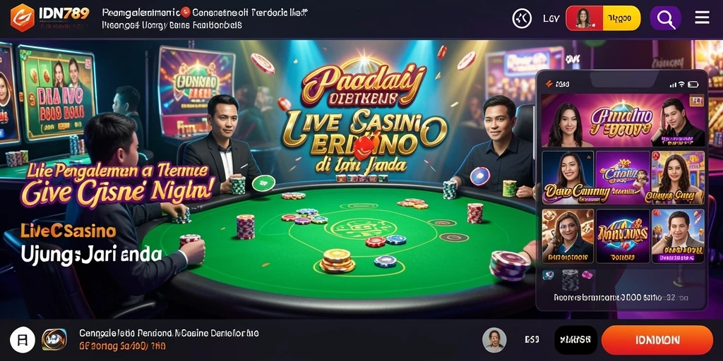 Tampilan gameplay Live Casino yang penuh aksi dan interaksi langsung.