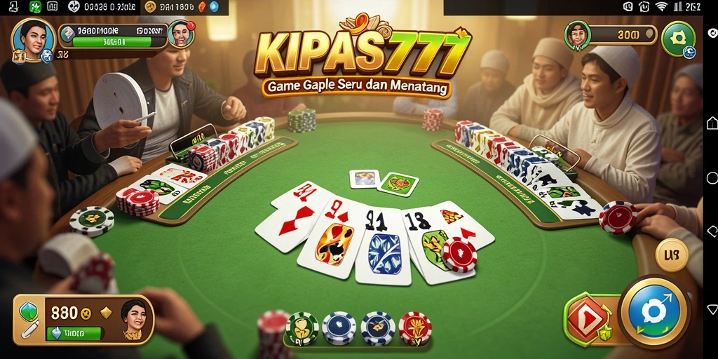 Tangkapan layar gameplay KIPAS777 yang menunjukkan keseruan permainan Gaple.