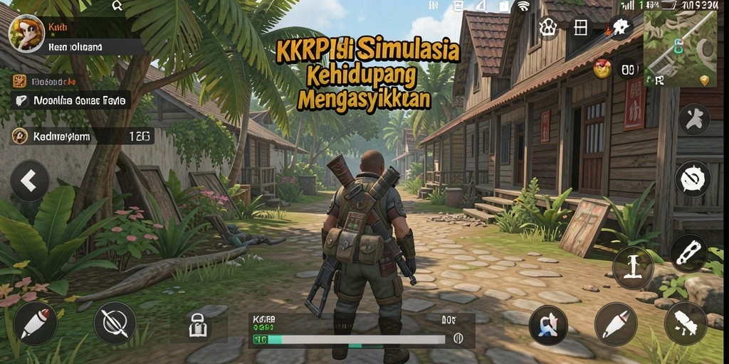 Screenshot gameplay KKRP menampilkan aktivitas interaksi karakter yang menyenangkan.