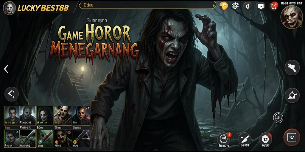 Tampilan gameplay seram dari LUCKYBEST88 dengan suasana yang mencekam.