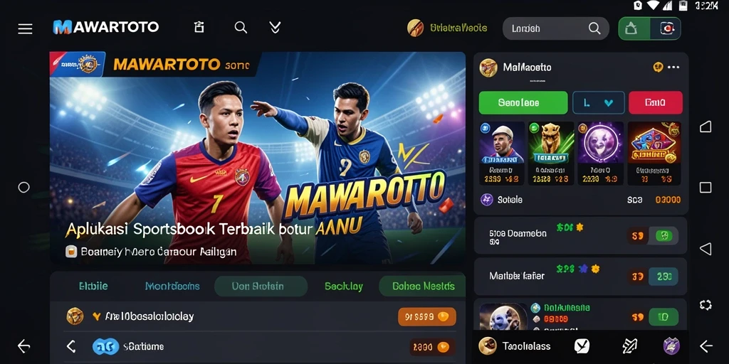 Tampilan gameplay seru aplikasi MAWARTOTO untuk taruhan olahraga.