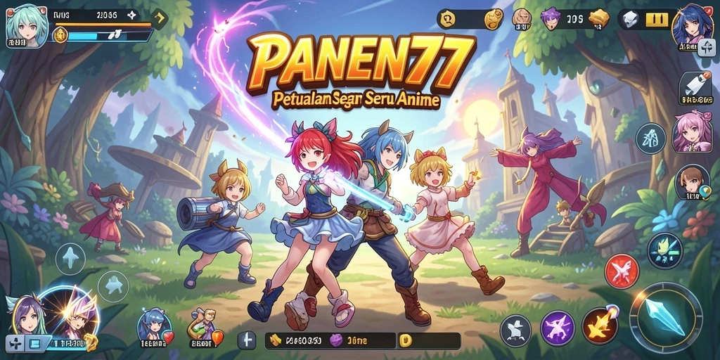 Gameplay seru PANEN77 dengan karakter anime ikonik yang beraksi.