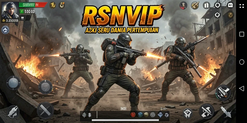 Tampilan menarik gameplay seru RSNVIP di arena pertempuran.