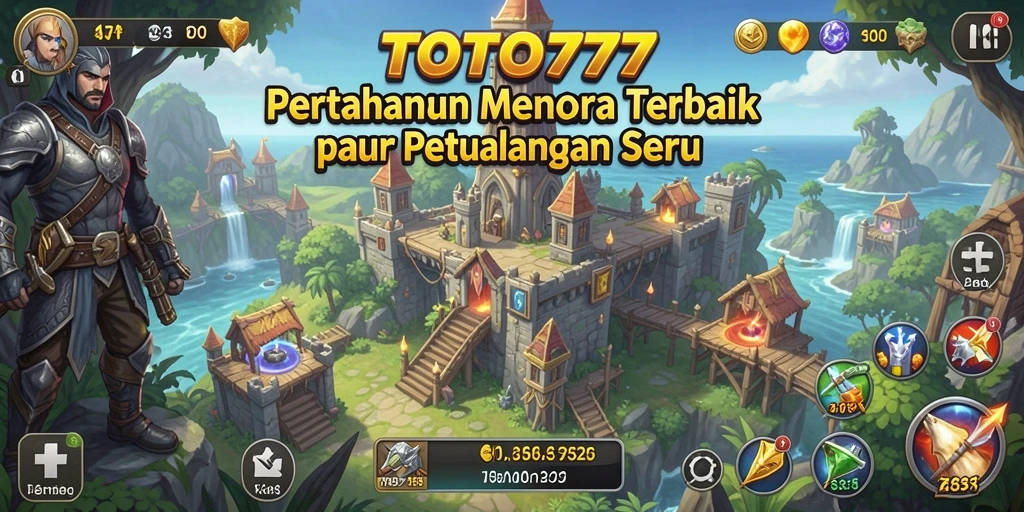 Screenshot gameplay TOTO777 menampilkan menara yang siap bertahan.